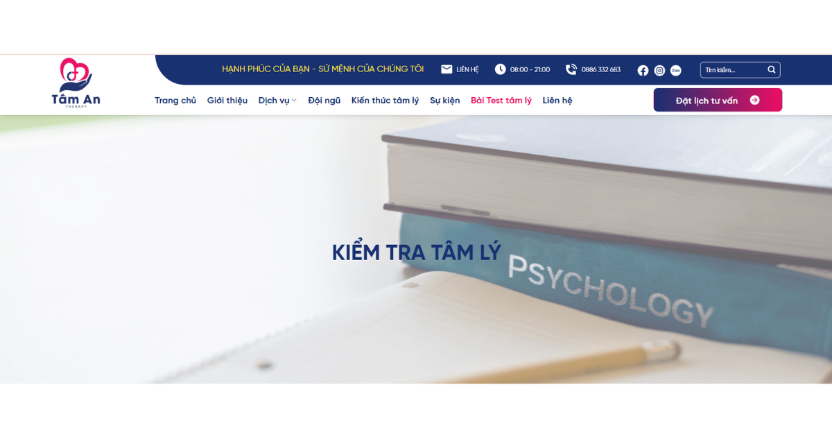 Trị Liệu Tâm Lý Tâm An - Địa chỉ test tâm lý đáng tin cậy