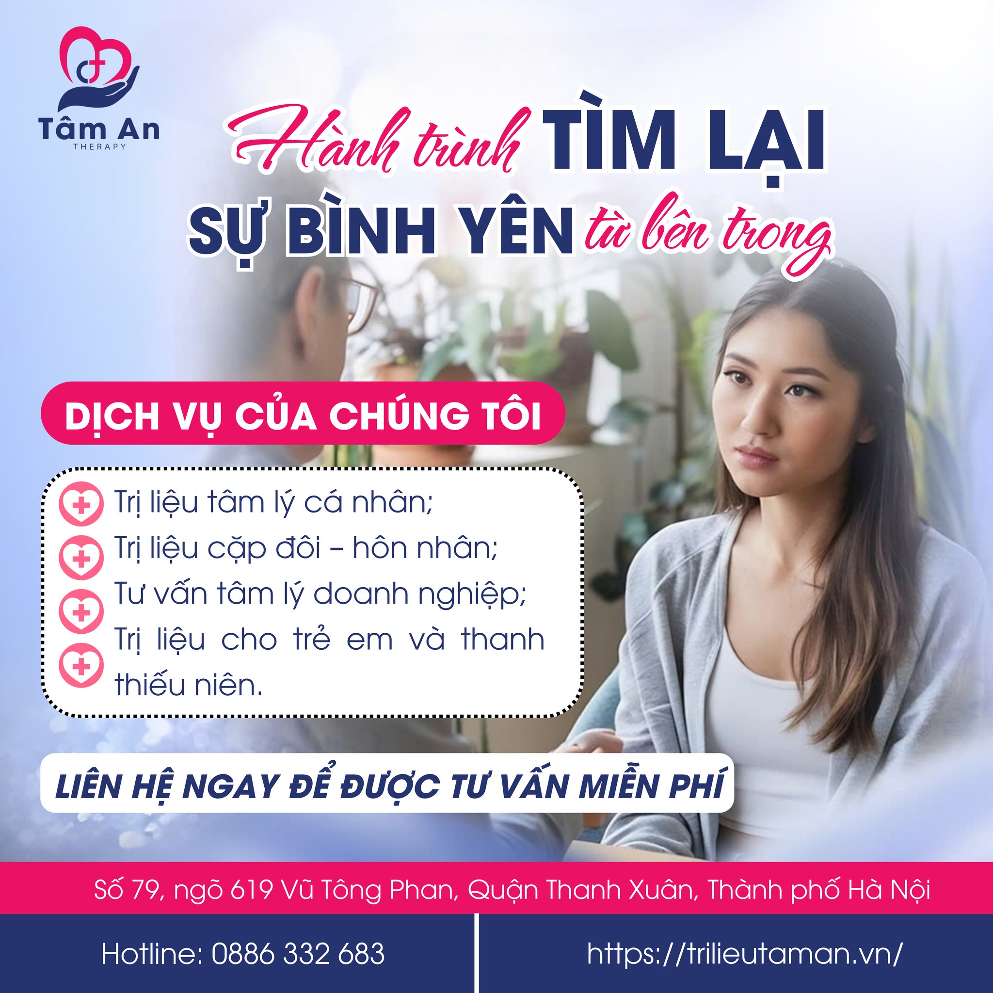 Tại Tâm An, mỗi hành trình là sự kết hợp giữa khoa học, lòng thấu cảm và không gian an toàn.